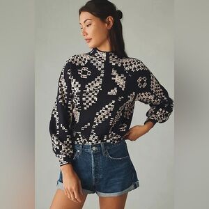 Anthropologie The Beatriz Mock-Neck Sweater Women’s Size Medium